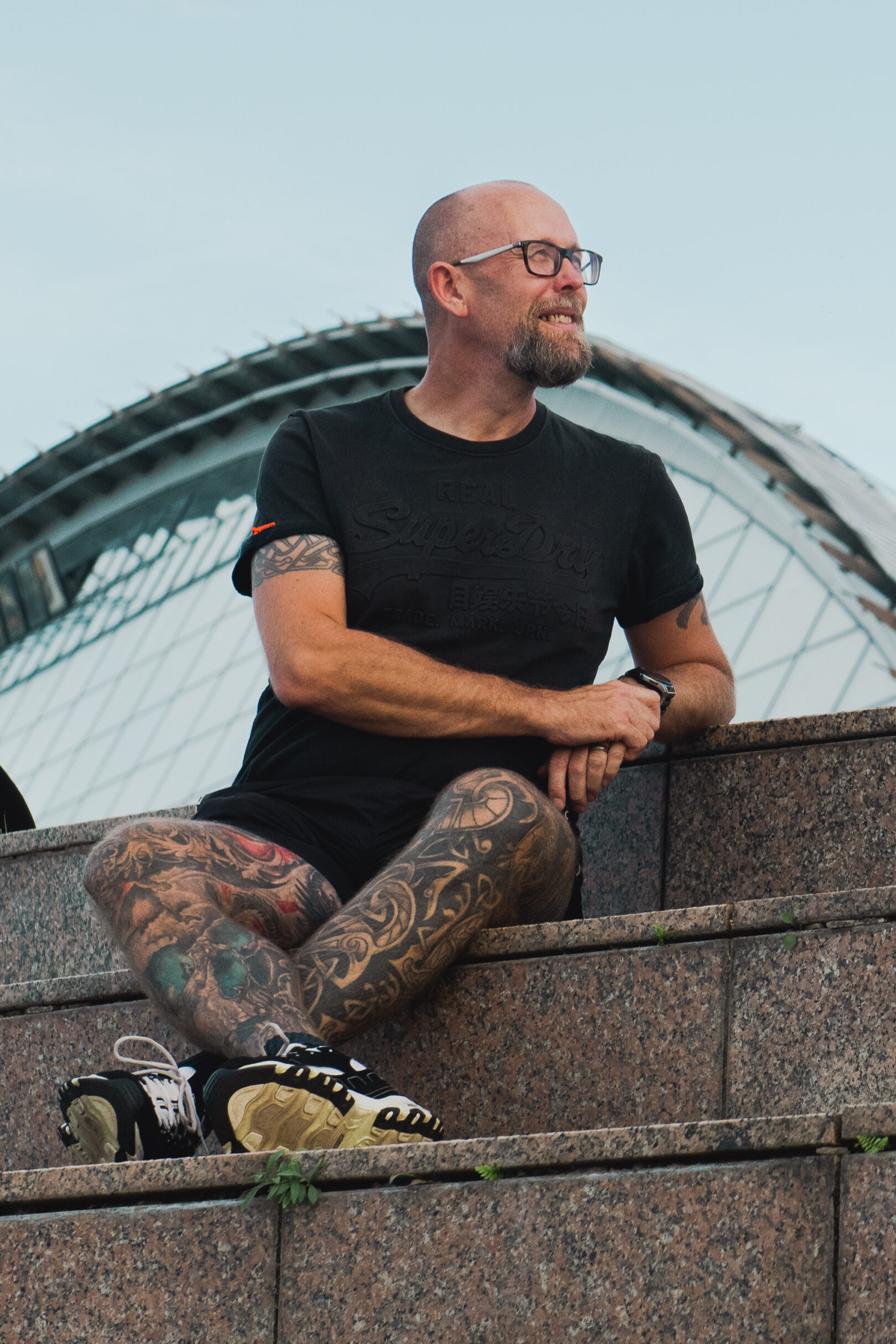 Male sitting on steps Male in the United Kingdom sitting on steps